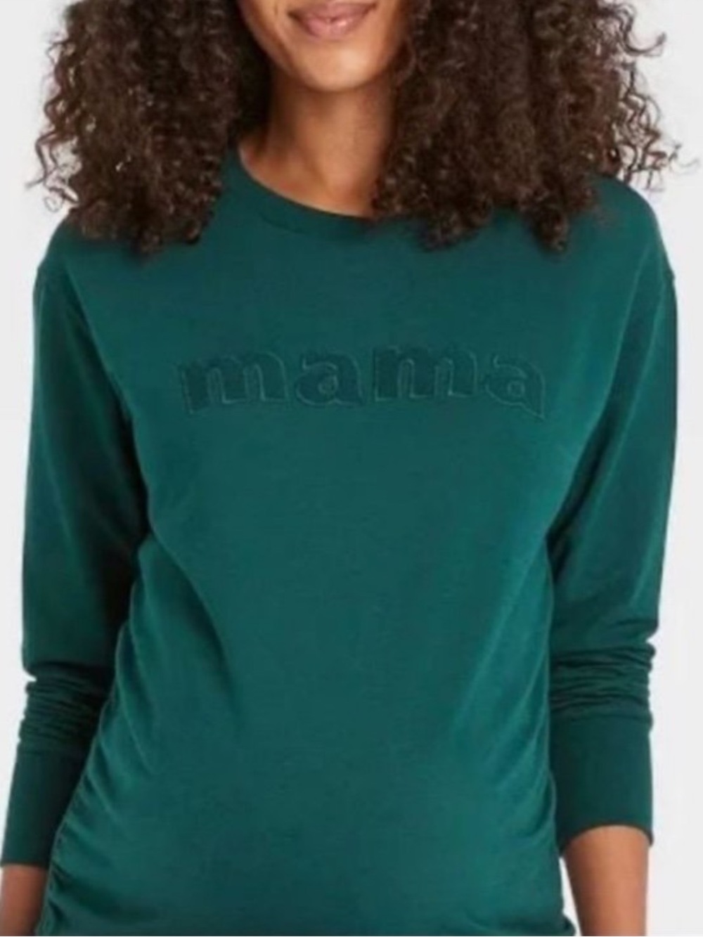 Isabel Maternity “Mama” Teal Sweatshirt Pullover Small